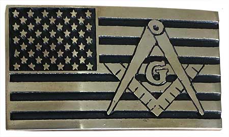 FreeMason American Flag belt buckle